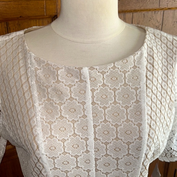 NWT⭐️DANNY and NICOLE Ivory Cream LACE DRESS Size 10 - Picture 3 of 16